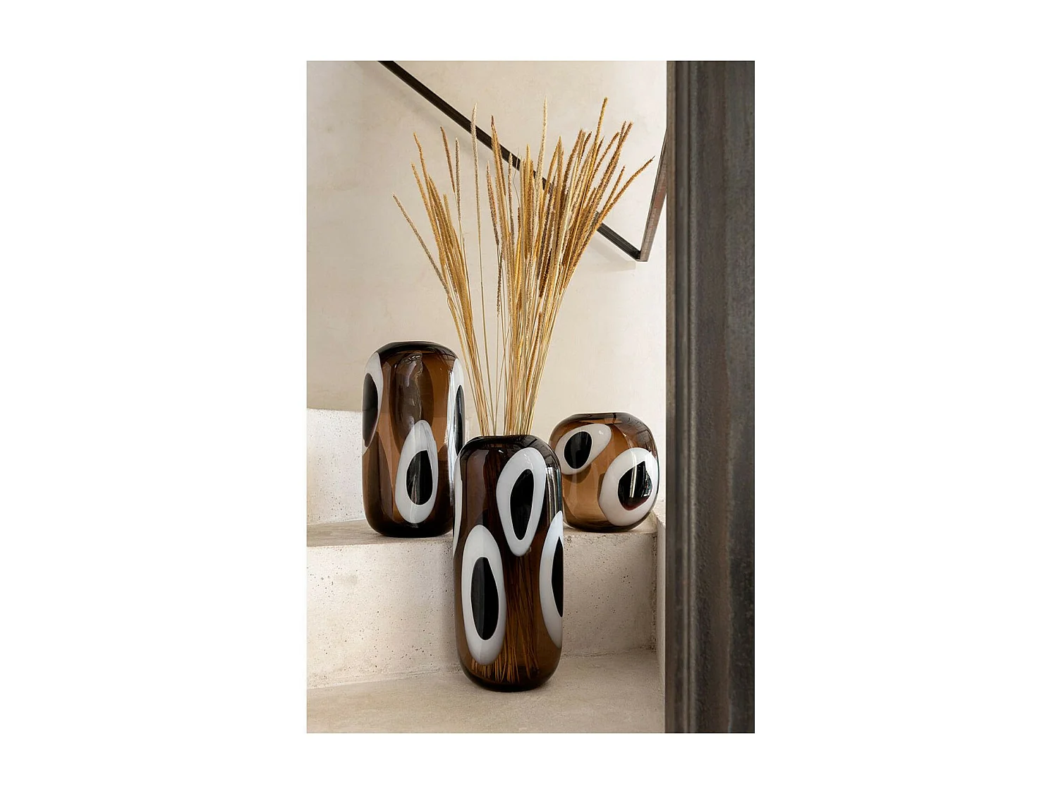 Vase Design en Verre "Izzy" 37cm Marron