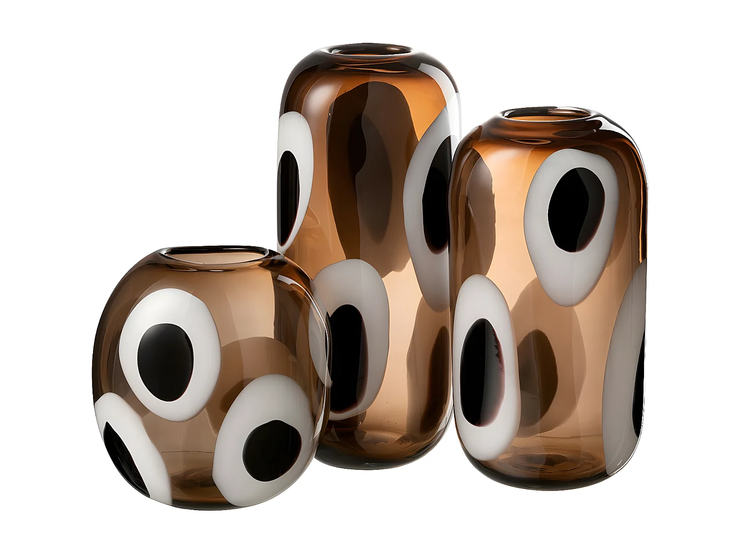 Vase Design en Verre "Izzy" 21cm Marron