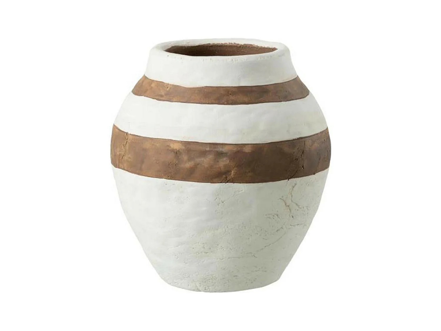 Vase Design "Kenia" 22cm Blanc & Marron