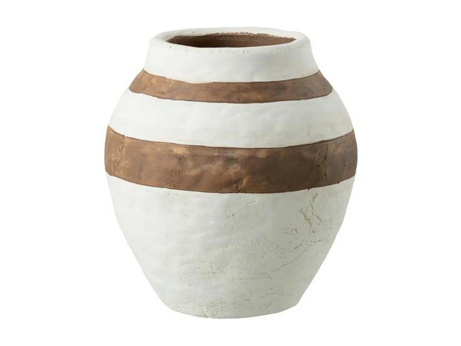 Vase Design "Kenia" 22cm Blanc & Marron