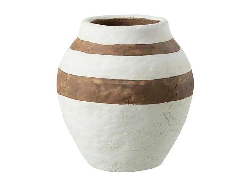 Vase Design "Kenia" 22cm Blanc & Marron