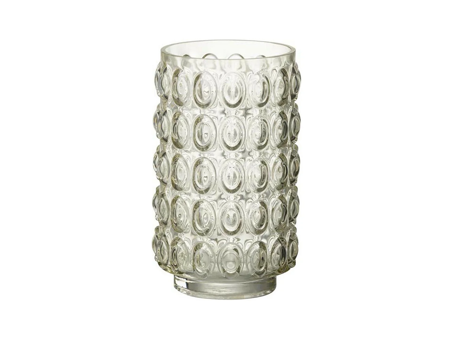 Vase Design en Verre "Bulles" 23cm Jaune Clair