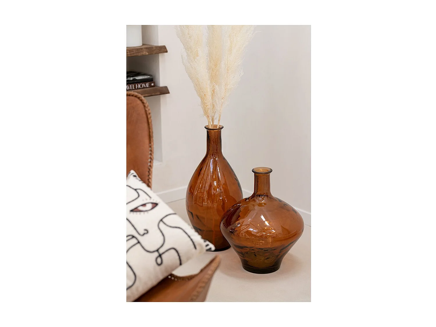 Vase Design en Verre "Cherry" 60cm Marron