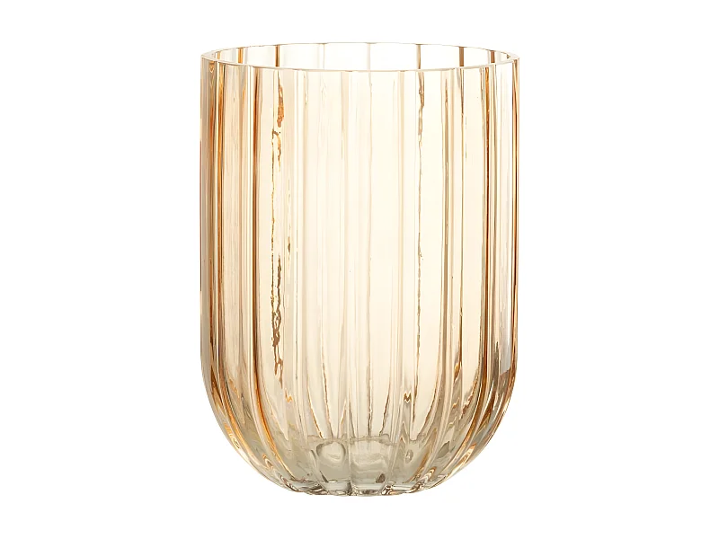 Vase Design en Verre "Yari" 20cm Pêche