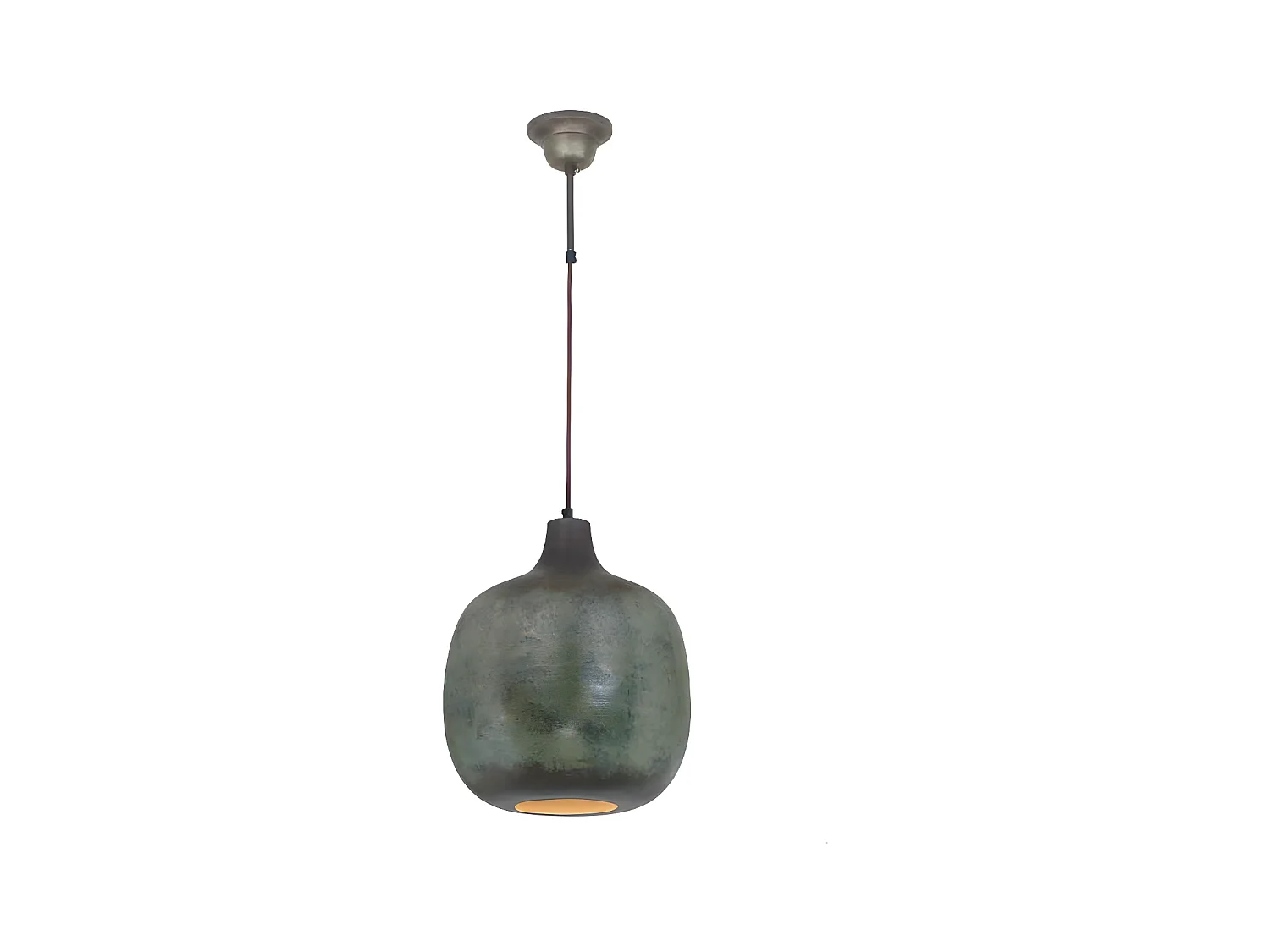 Lampe Suspension Design "Mican" 38cm Bronze Foncé