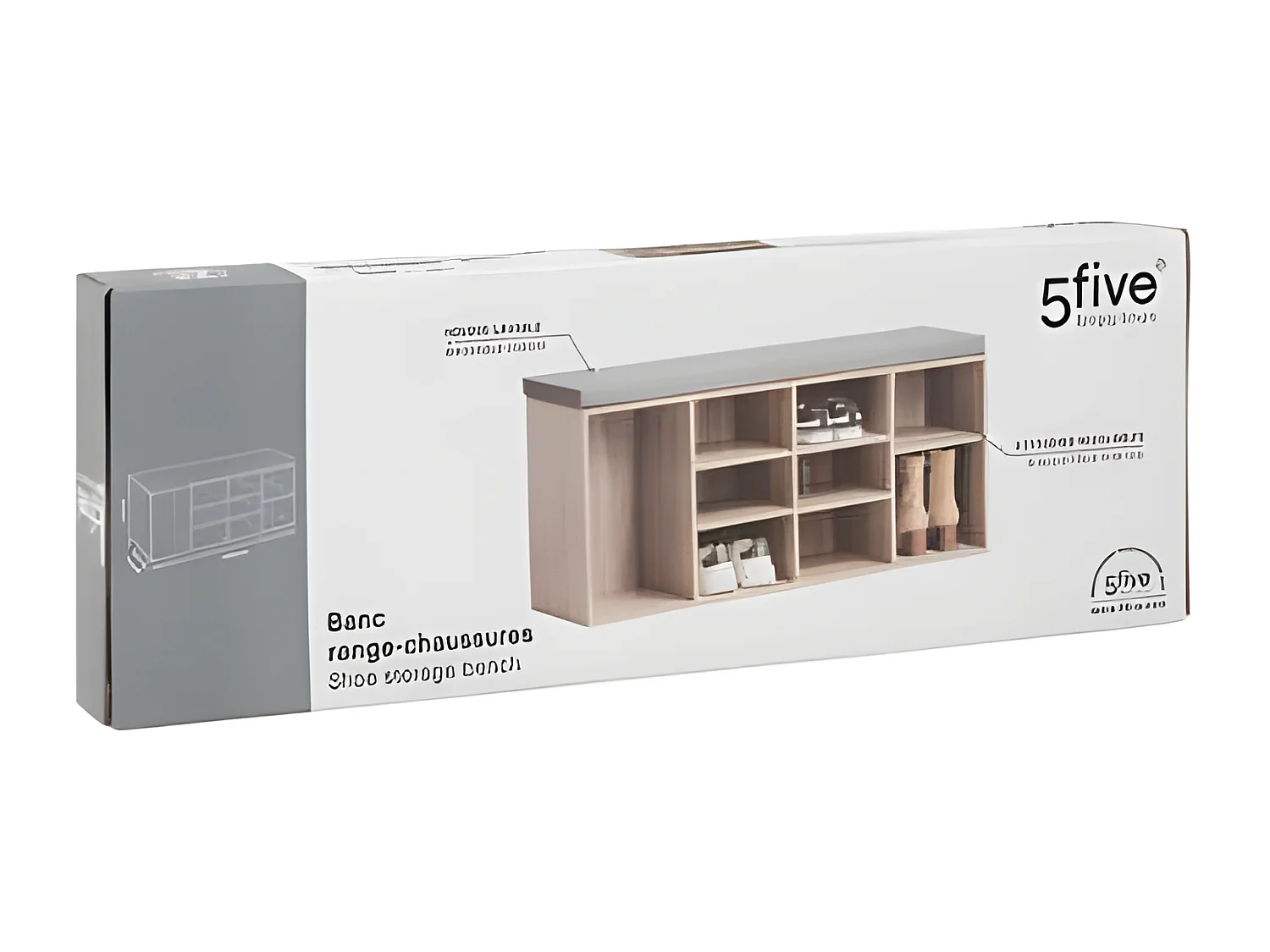 Banc Range-Chaussures "8 Paires" 105cm Naturel