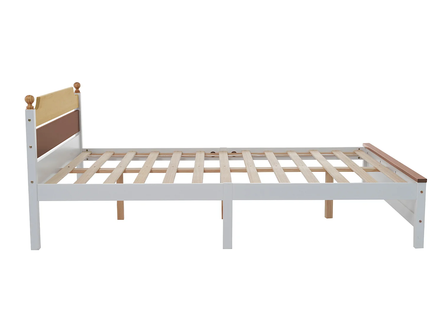 Lit avec tête de lit - 140 x 200 cm - pin - sommier à lattes - coloris blanc