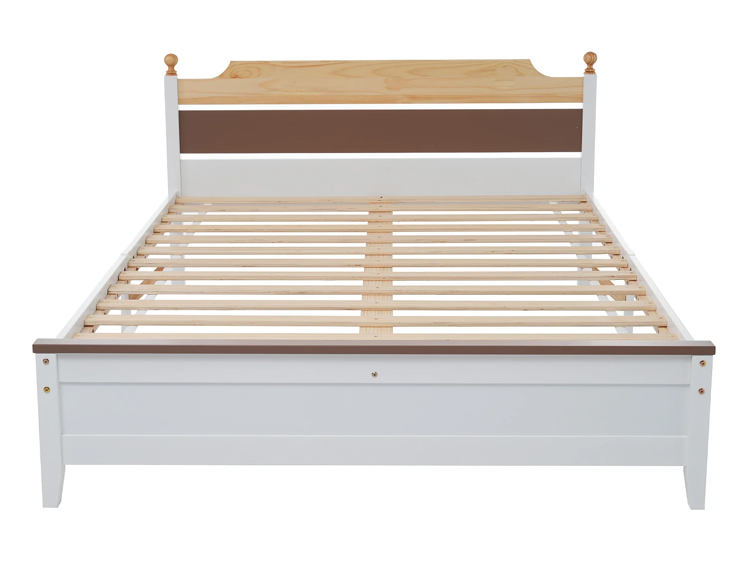 Lit avec tête de lit - 140 x 200 cm - pin - sommier à lattes - coloris blanc