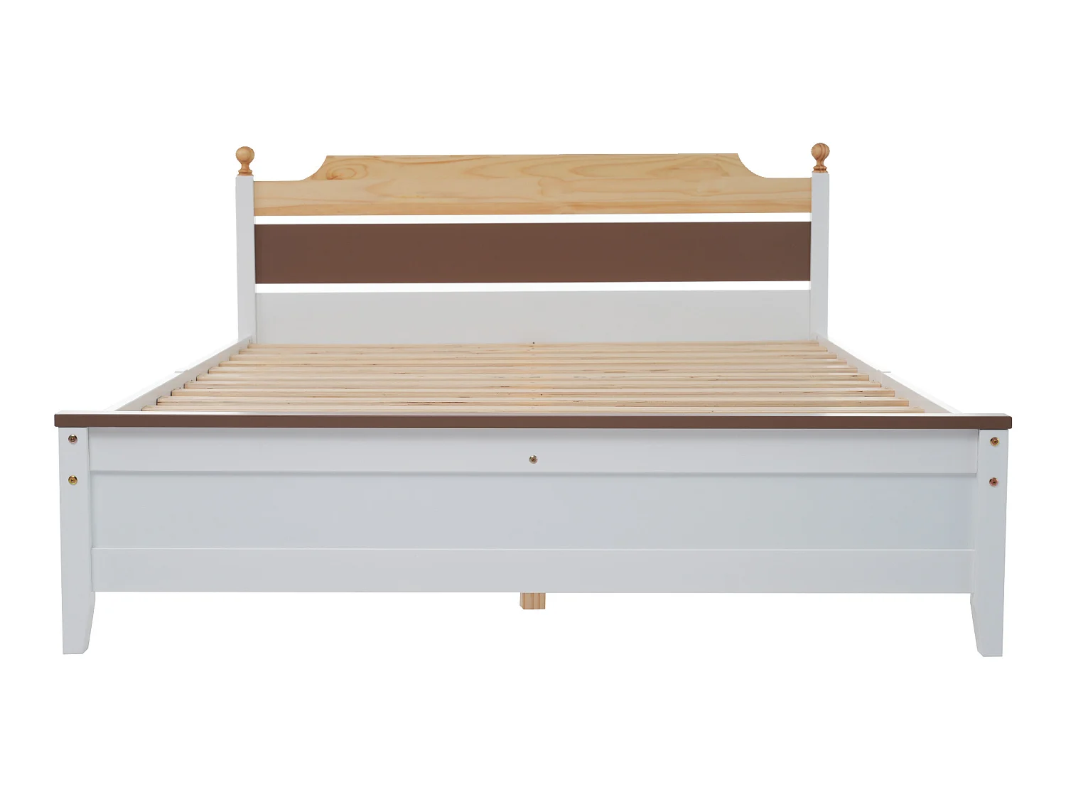 Lit avec tête de lit - 140 x 200 cm - pin - sommier à lattes - coloris blanc