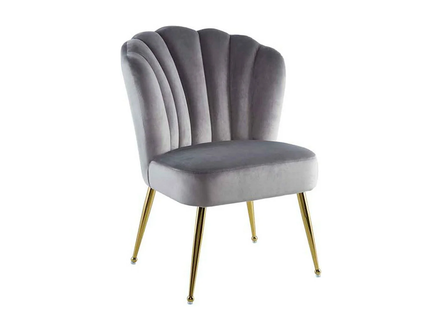 Chaise Design en Velours "Pippa" 87cm Gris