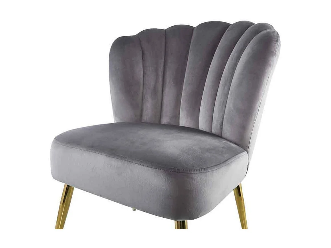 Chaise Design en Velours "Pippa" 87cm Gris