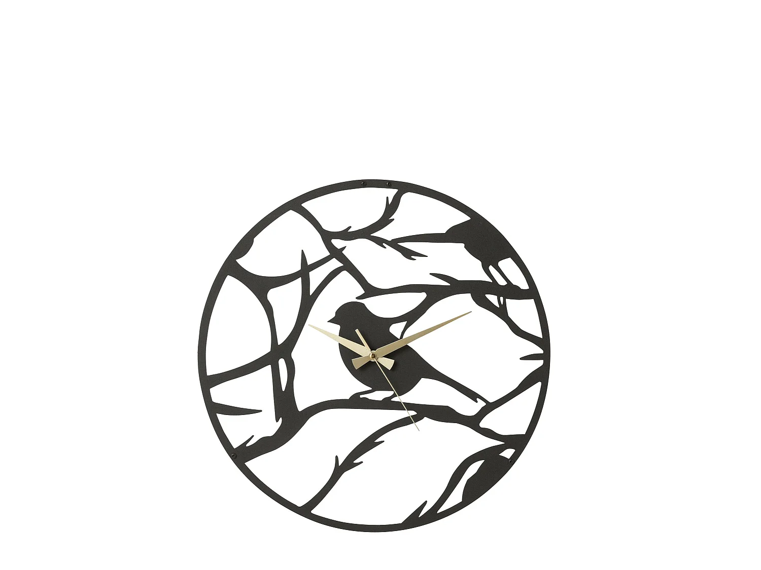 Horloge Murale en Métal "Oiseau" 49cm Noir
