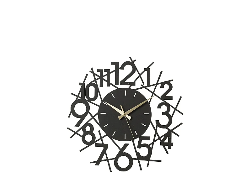 Horloge Murale en Métal "Chiffres" 48cm Noir