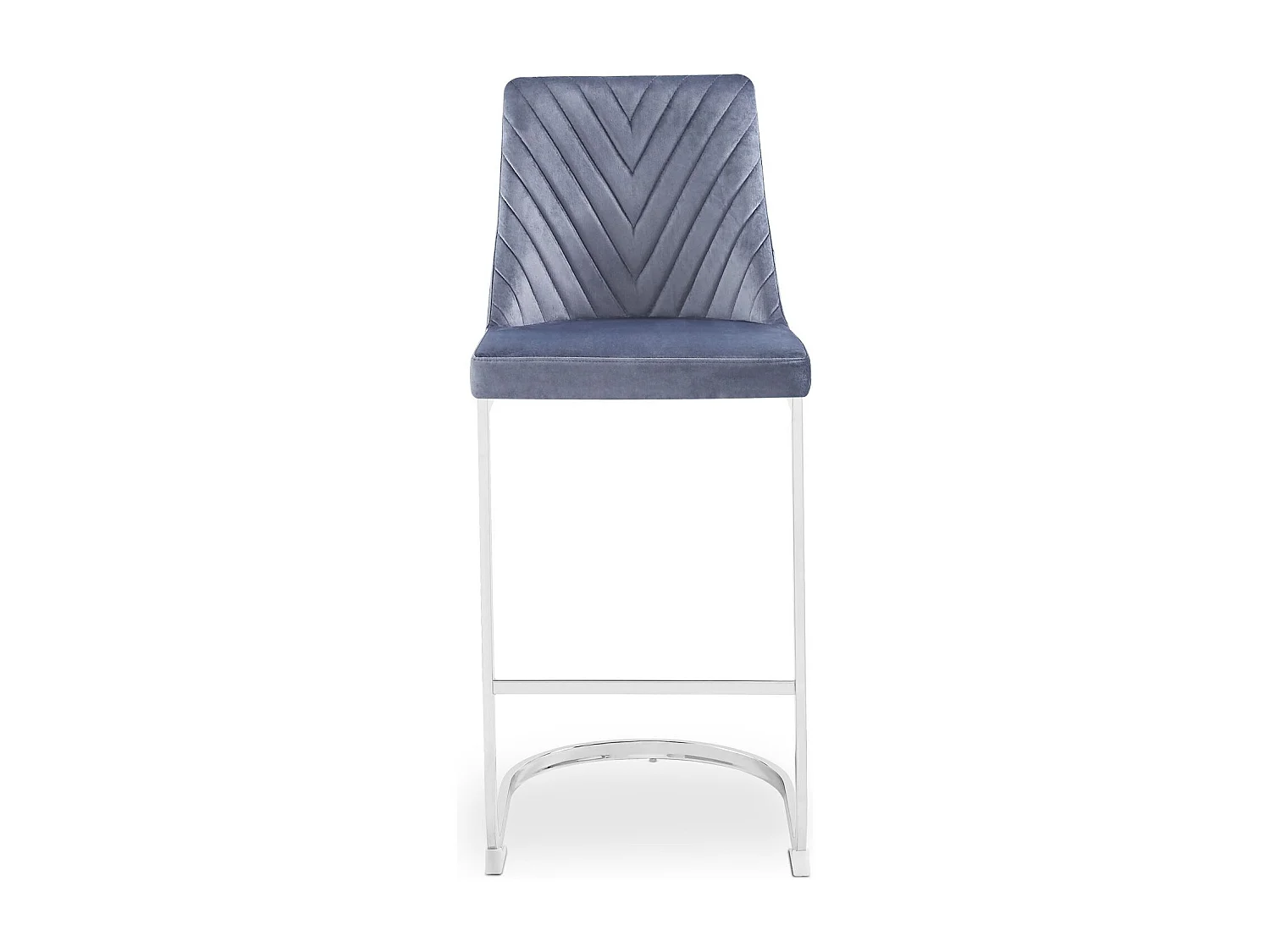 Lot de 2 chaises de bar design Mistigri Velours Gris