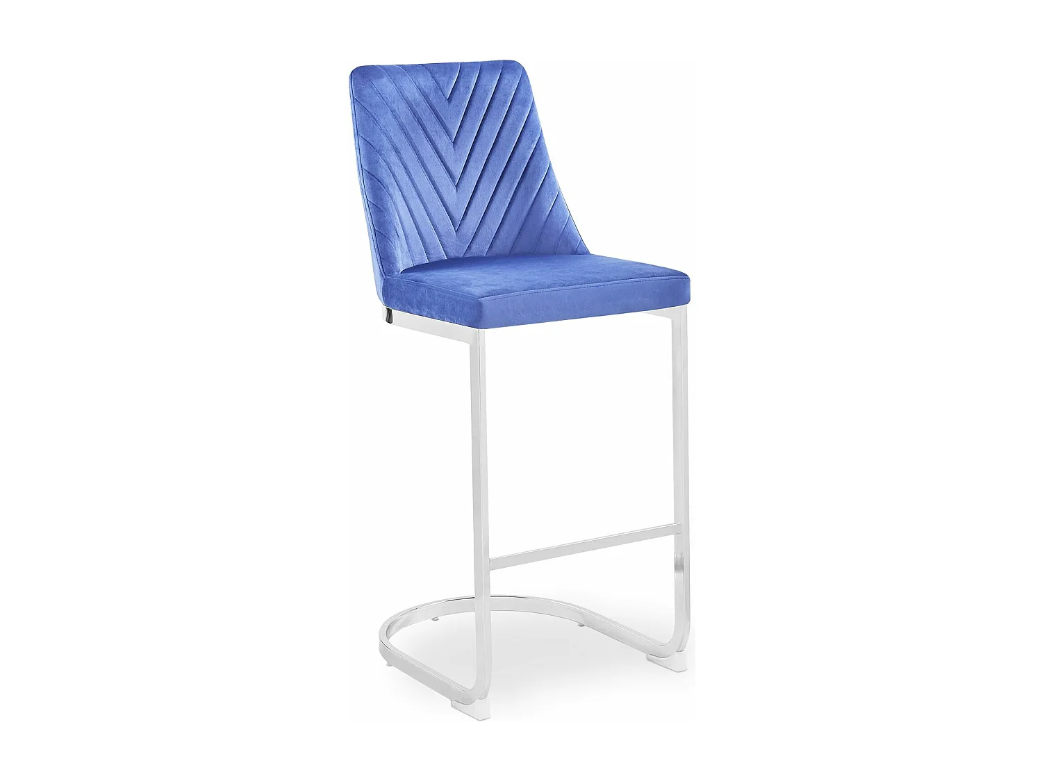 Lot de 2 chaises de bar design Mistigri Velours Bleu