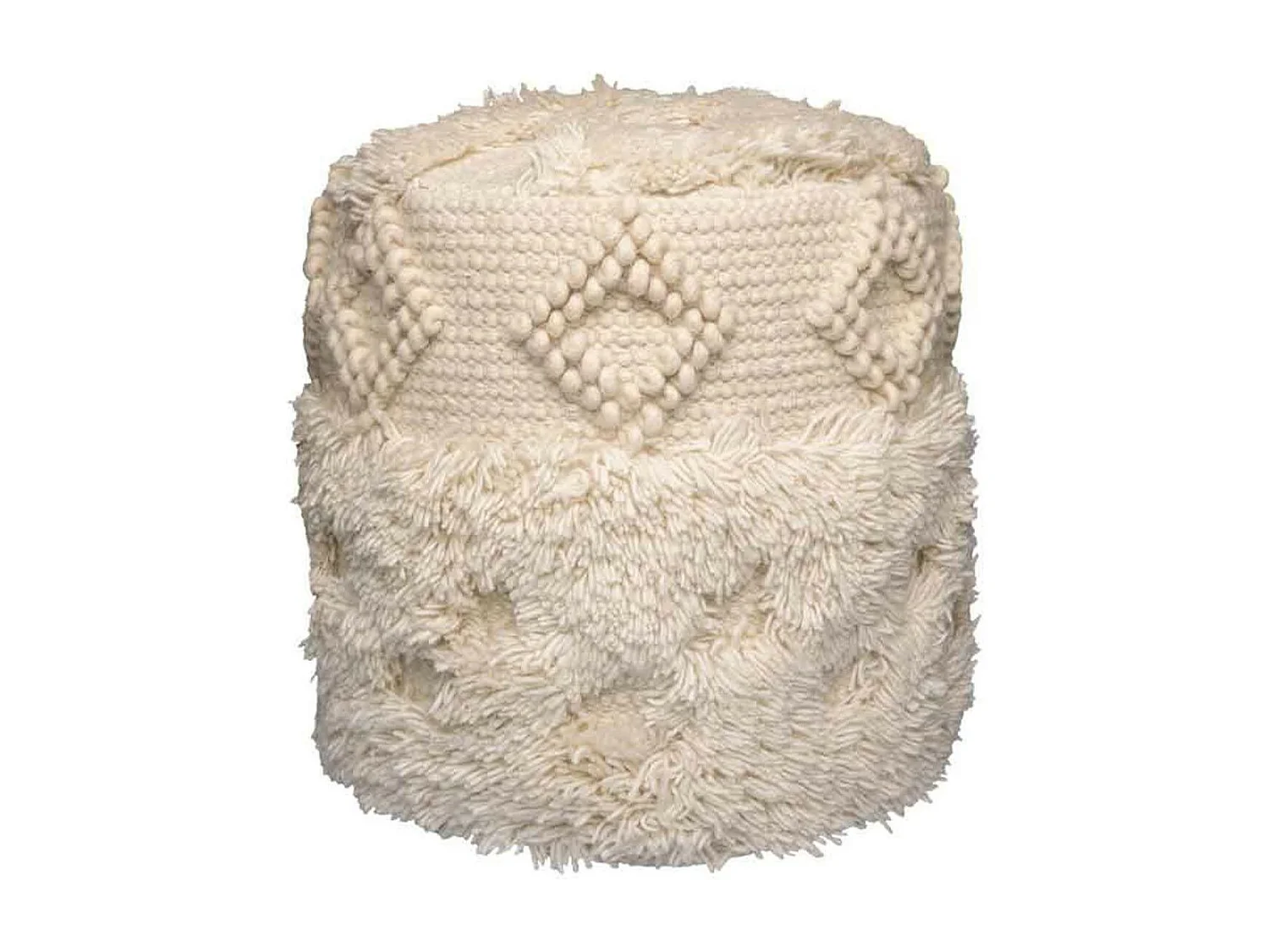 Pouf Bohème Fait à la Main "Bohist" 35cm Naturel