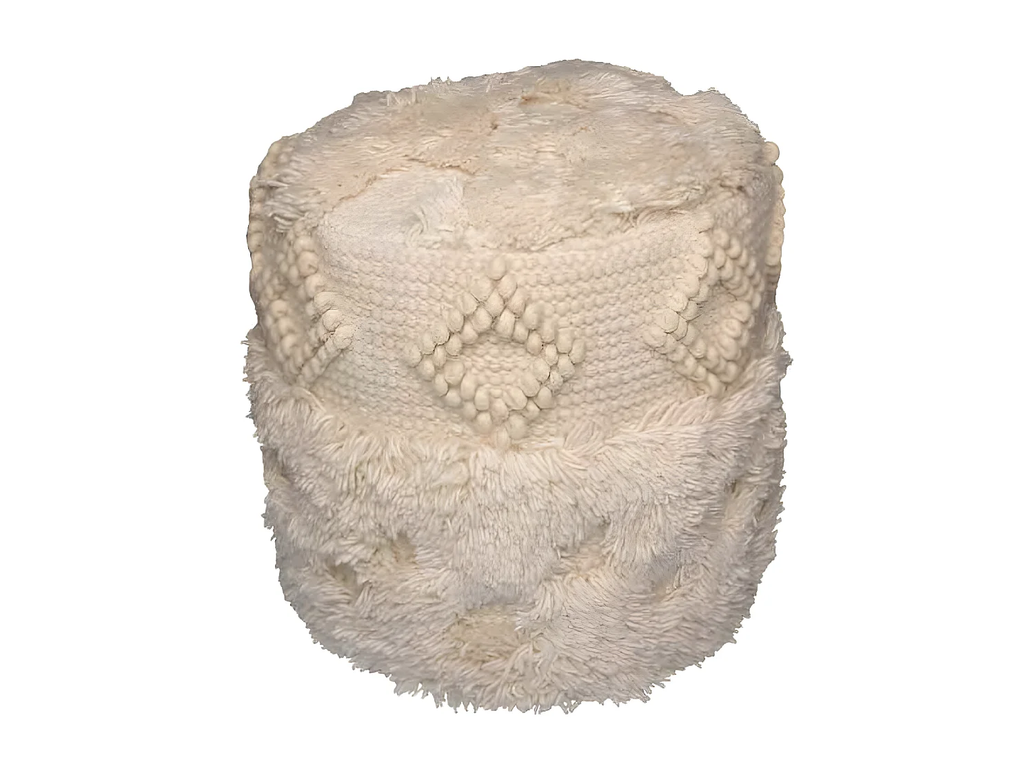 Pouf Bohème Fait à la Main "Bohist" 35cm Naturel