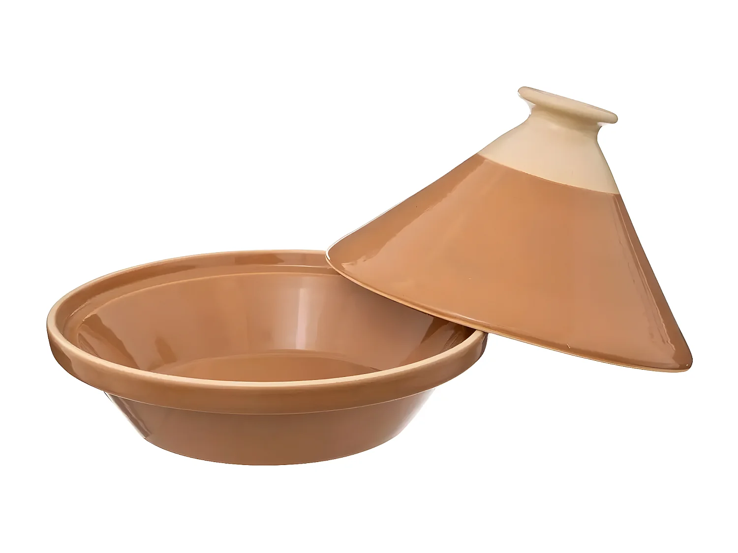Plat à Tajine en Faïence "Asma" 27cm Terracotta