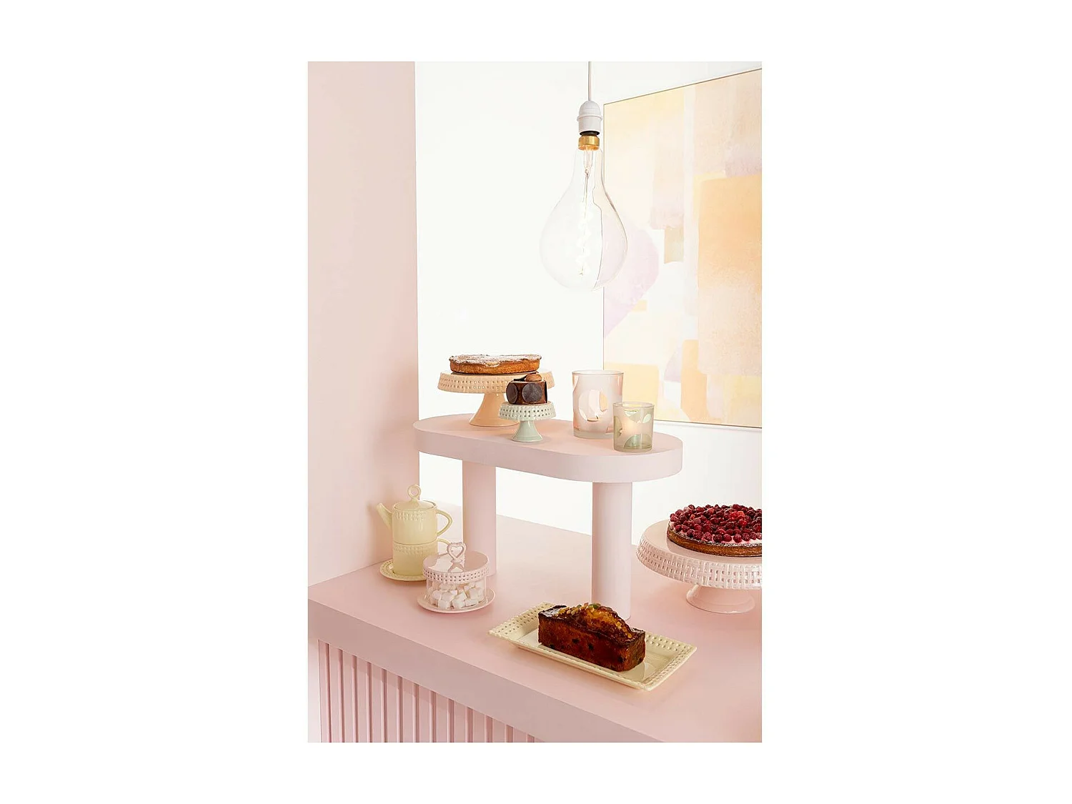 Plat à Gâteaux en Céramique "Vercer" 16cm Rose