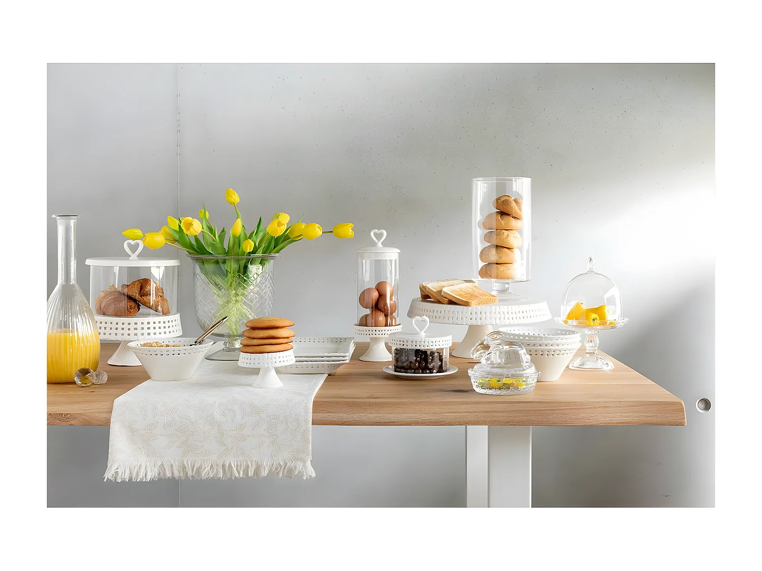 Plat à Gâteaux en Céramique "Vercer" 31cm Blanc