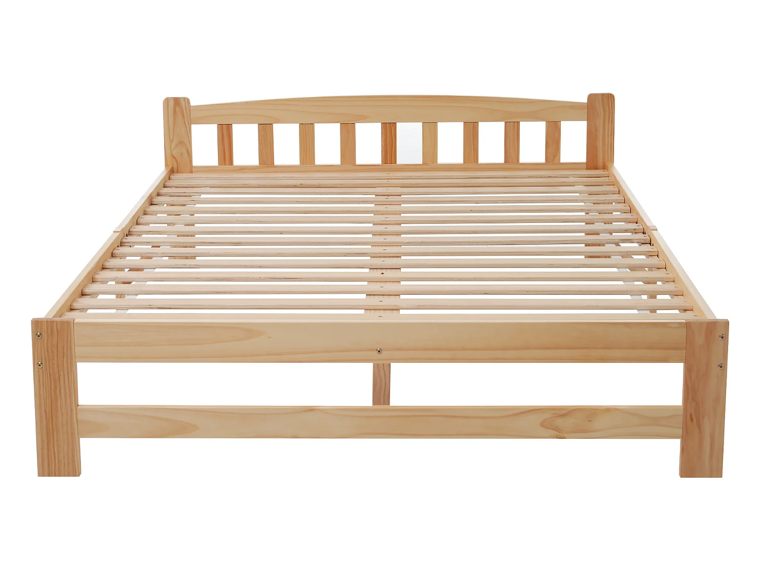 Bett mit Kopfteil – 140 x 200 cm – Massivholz – Lattenrost – Naturfarbe