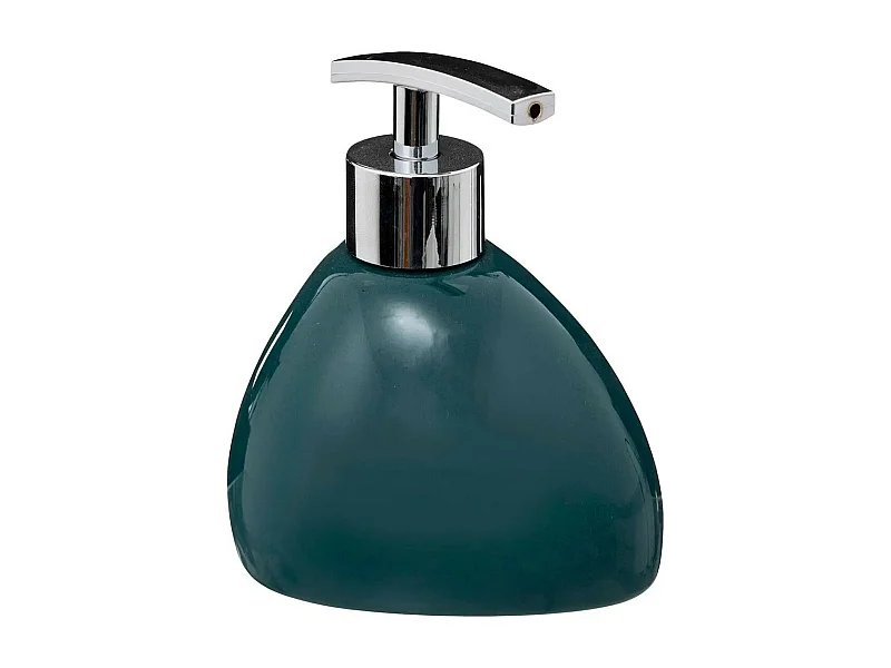 Distributeur de Savon "Galet" 12cm Bleu Pétrole