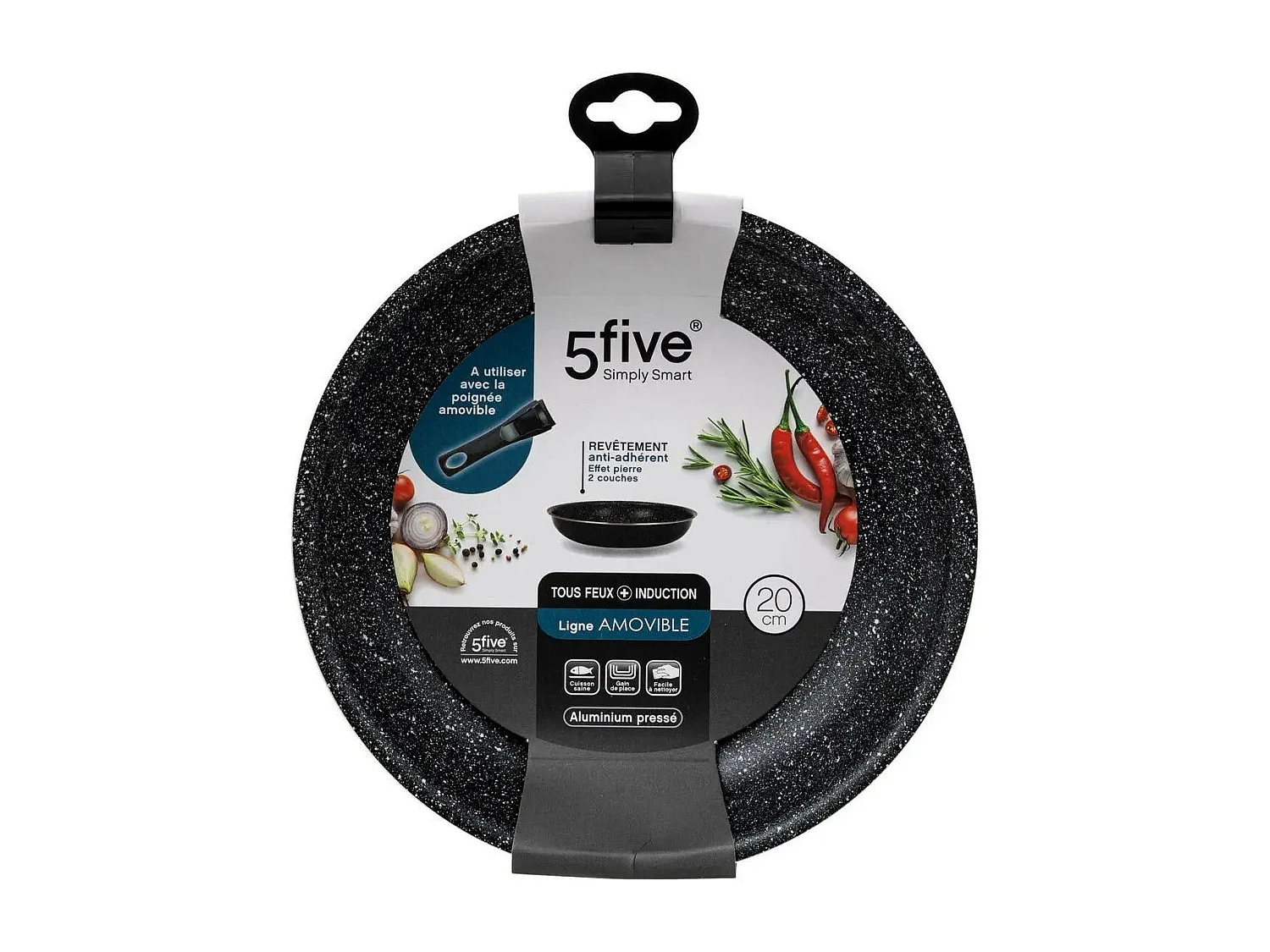 Poêle en Aluminium "Amovible" 20cm Noir