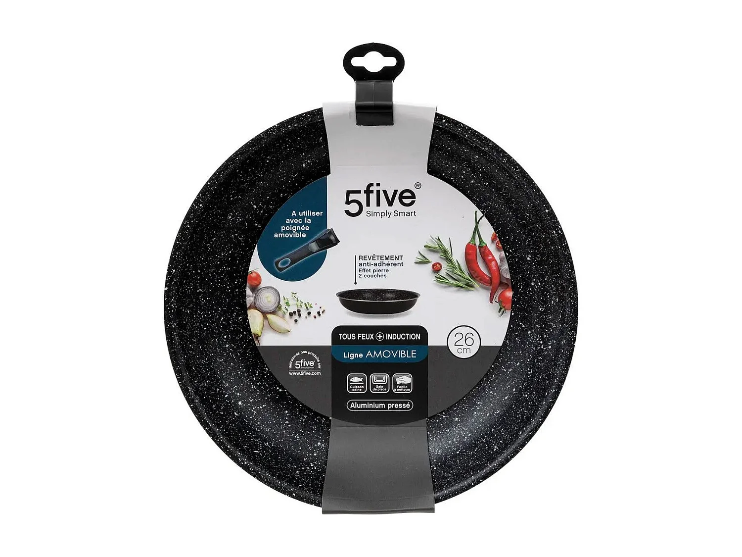 Poêle en Aluminium "Amovible" 26cm Noir