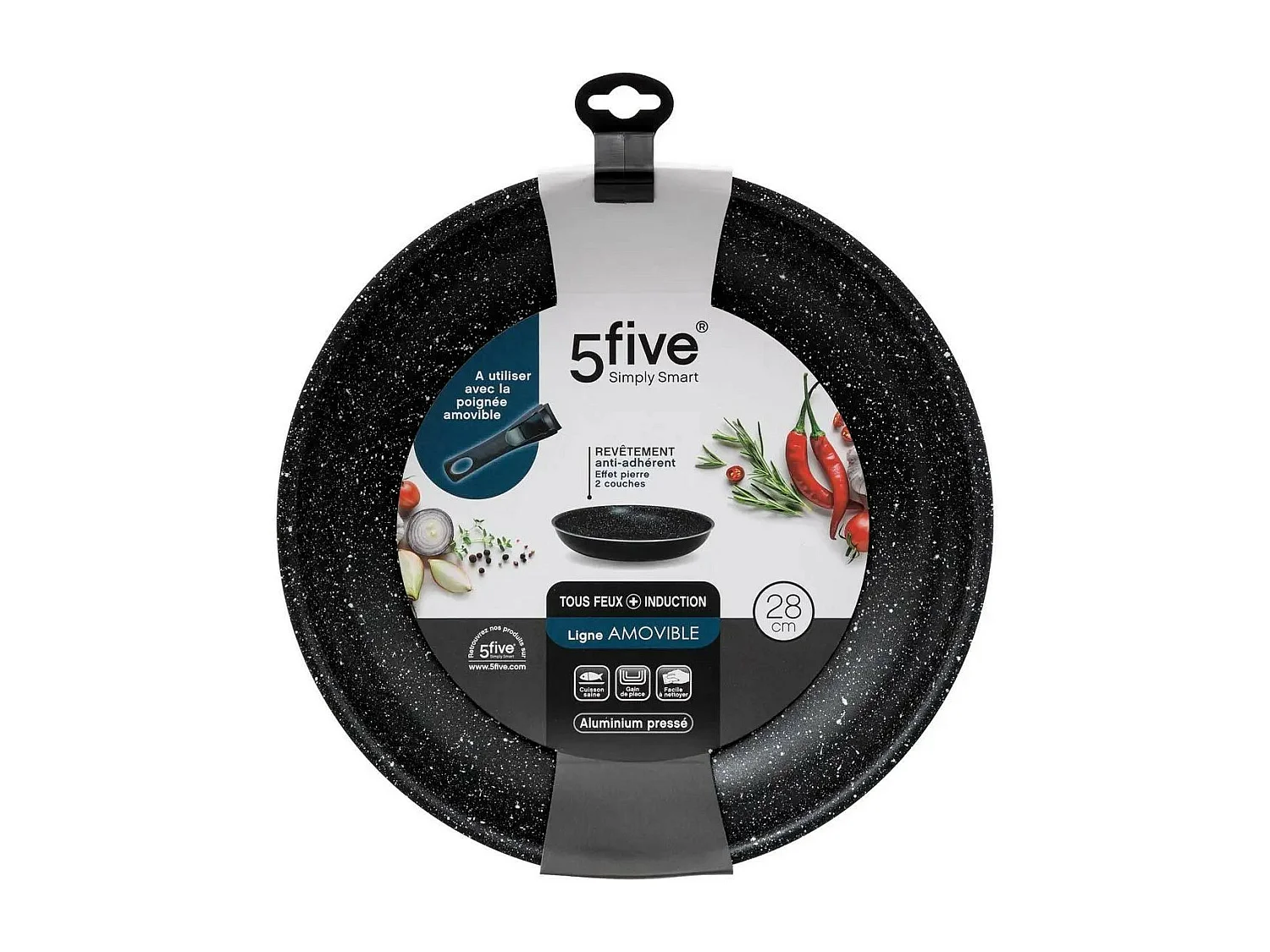 Poêle en Aluminium "Amovible" 28cm Noir