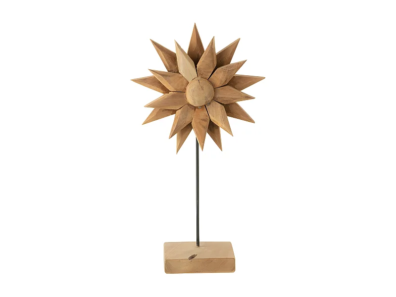 Tournesol Déco en Bois "Fleur" 45cm Naturel
