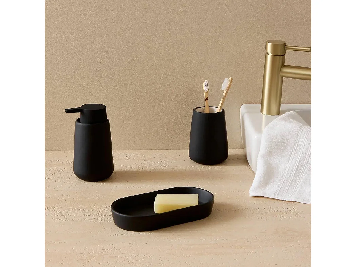 Plateau de Salle de Bain "Cocon" 19cm Noir Khôl