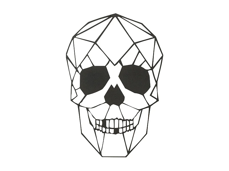Décoration Murale en Métal "Tête de Mort" 50cm Noir