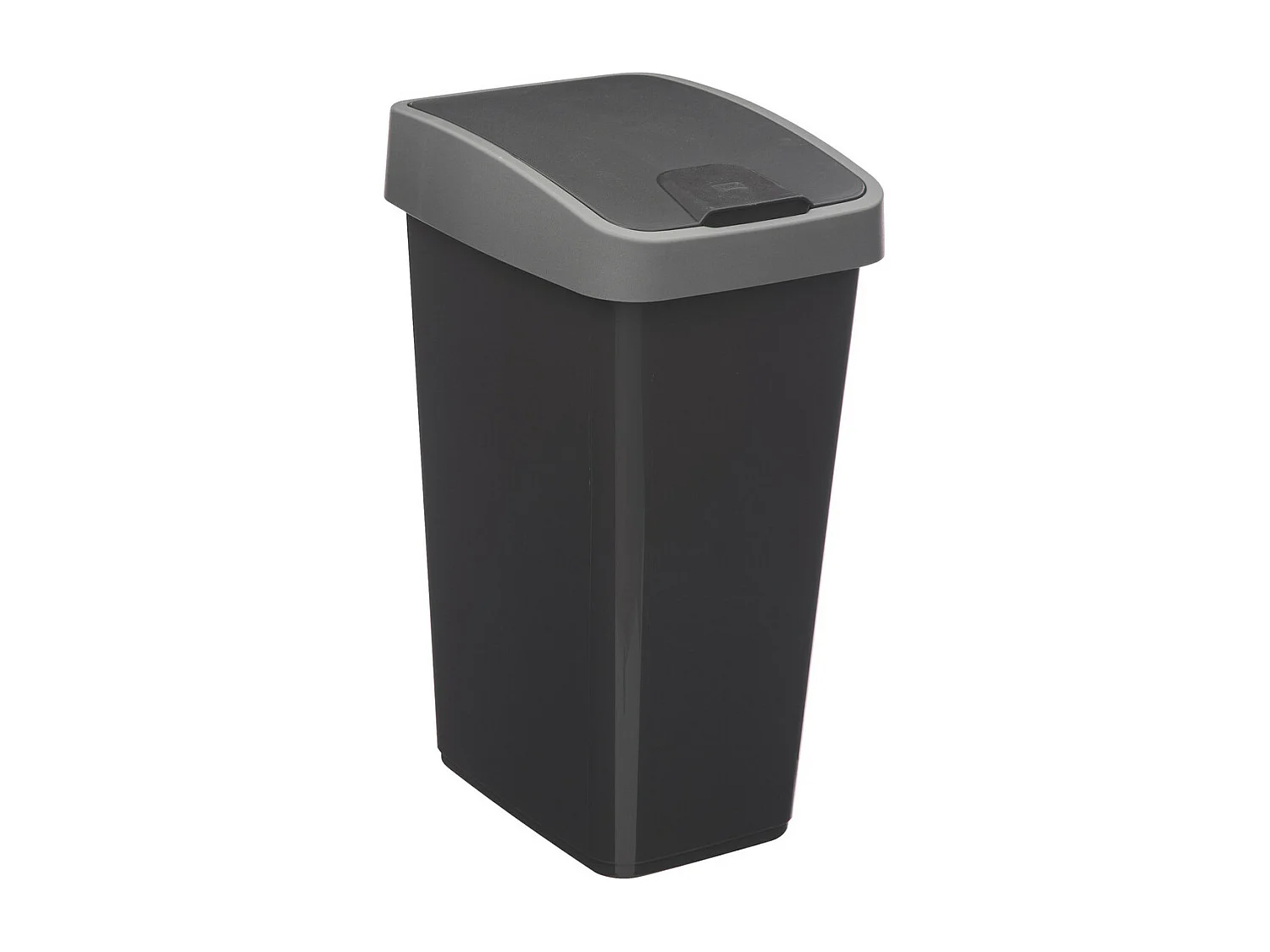 Poubelle de Cuisine "2 Ouvertures" 25L Gris & Noir