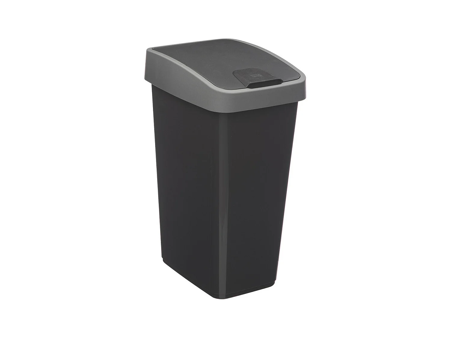 Poubelle de Cuisine "2 Ouvertures" 25L Gris & Noir