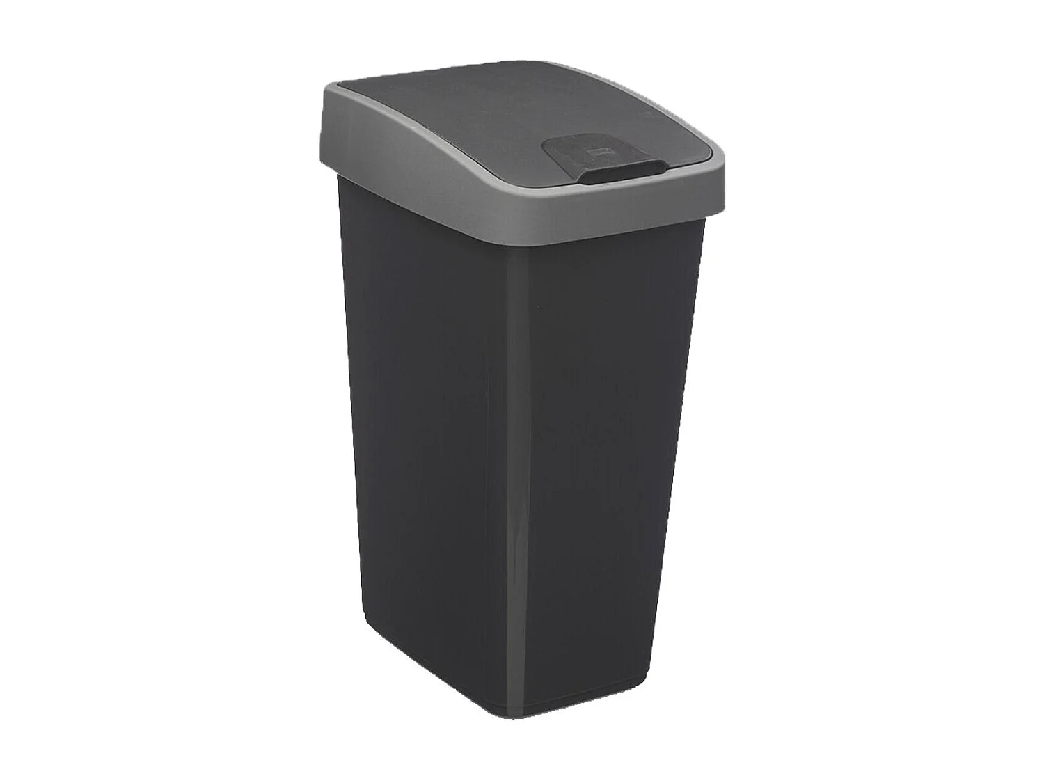 Poubelle de Cuisine "2 Ouvertures" 25L Gris & Noir