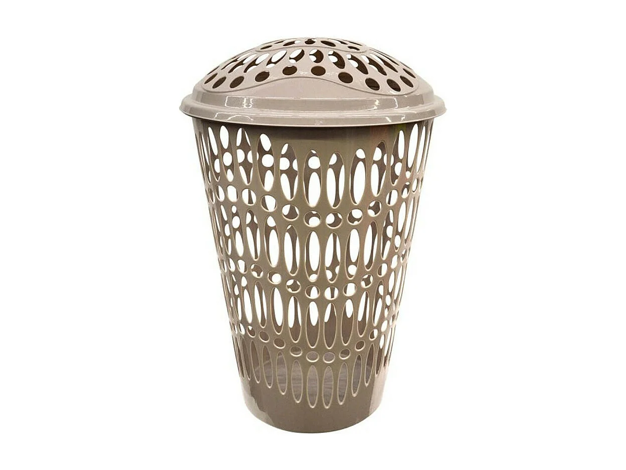 Panier à Linge Rond "Ajouré" 66cm Taupe