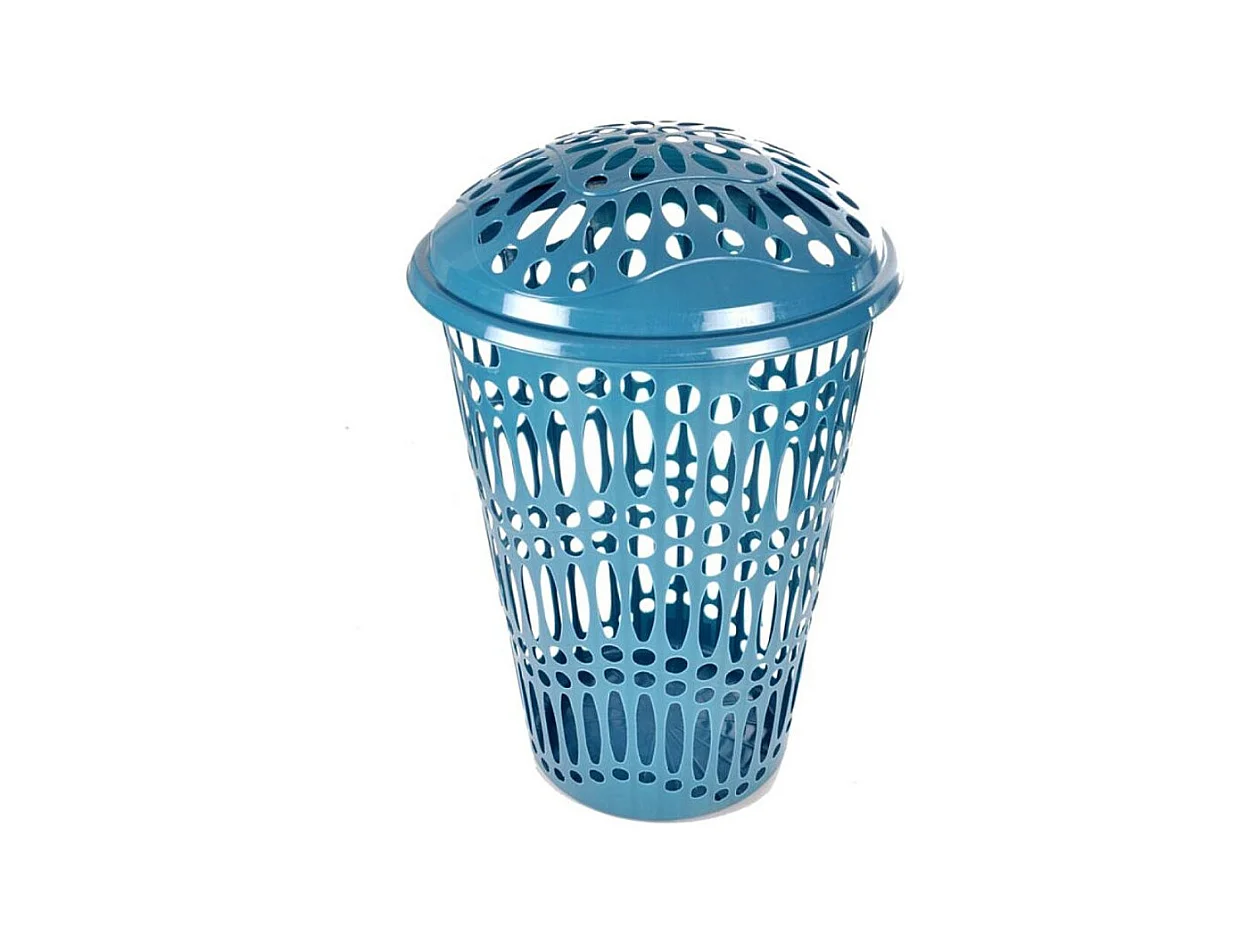 Panier à Linge Rond "Ajouré" 66cm Bleu
