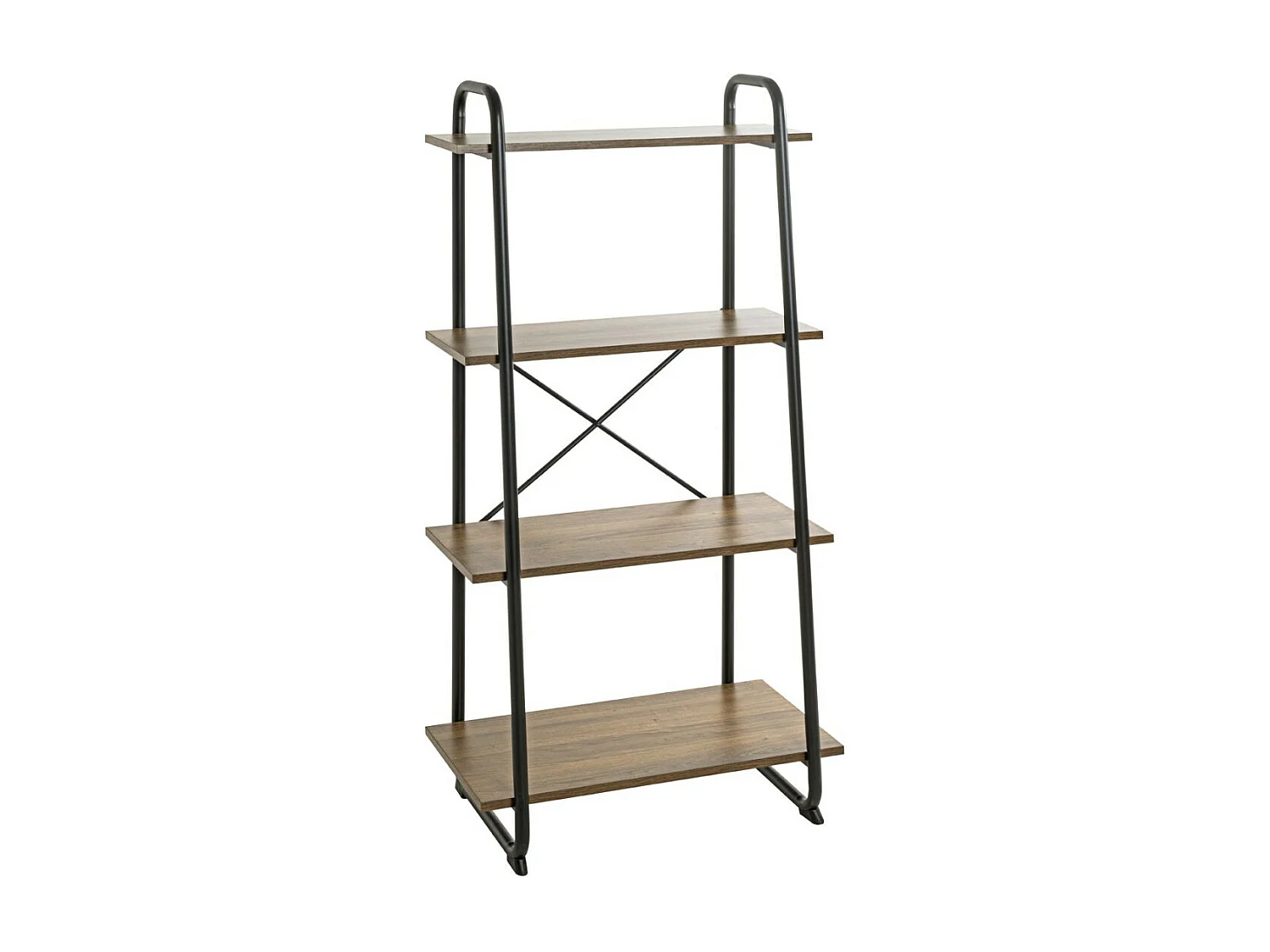 Étagère 4 Niveaux "Slovako" 128cm Noir & Chêne