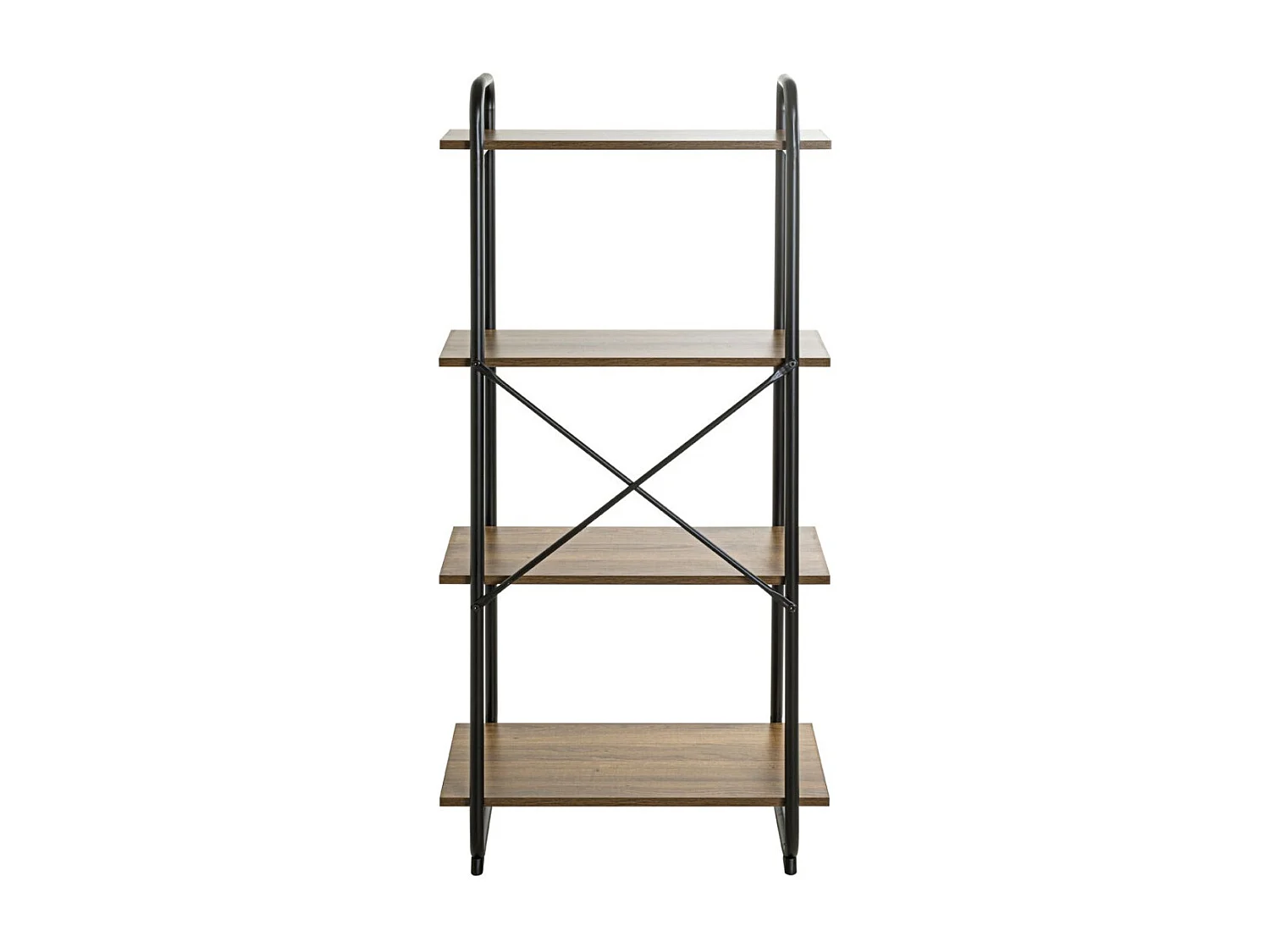 Étagère 4 Niveaux "Slovako" 128cm Noir & Chêne