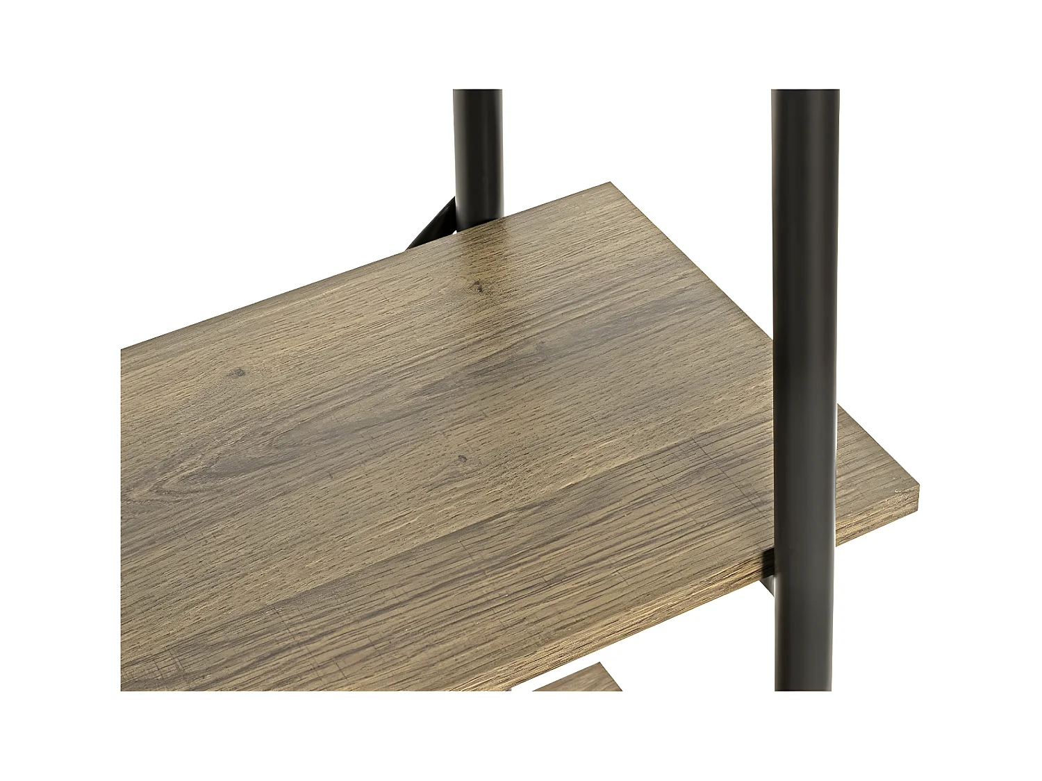 Étagère 4 Niveaux "Slovako" 128cm Noir & Chêne