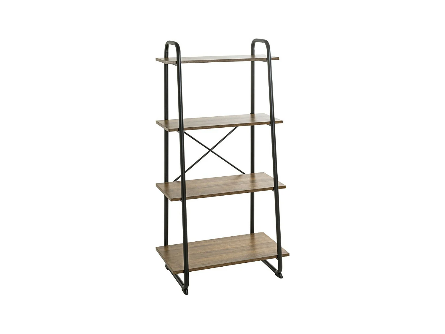 Étagère 4 Niveaux "Slovako" 128cm Noir & Chêne