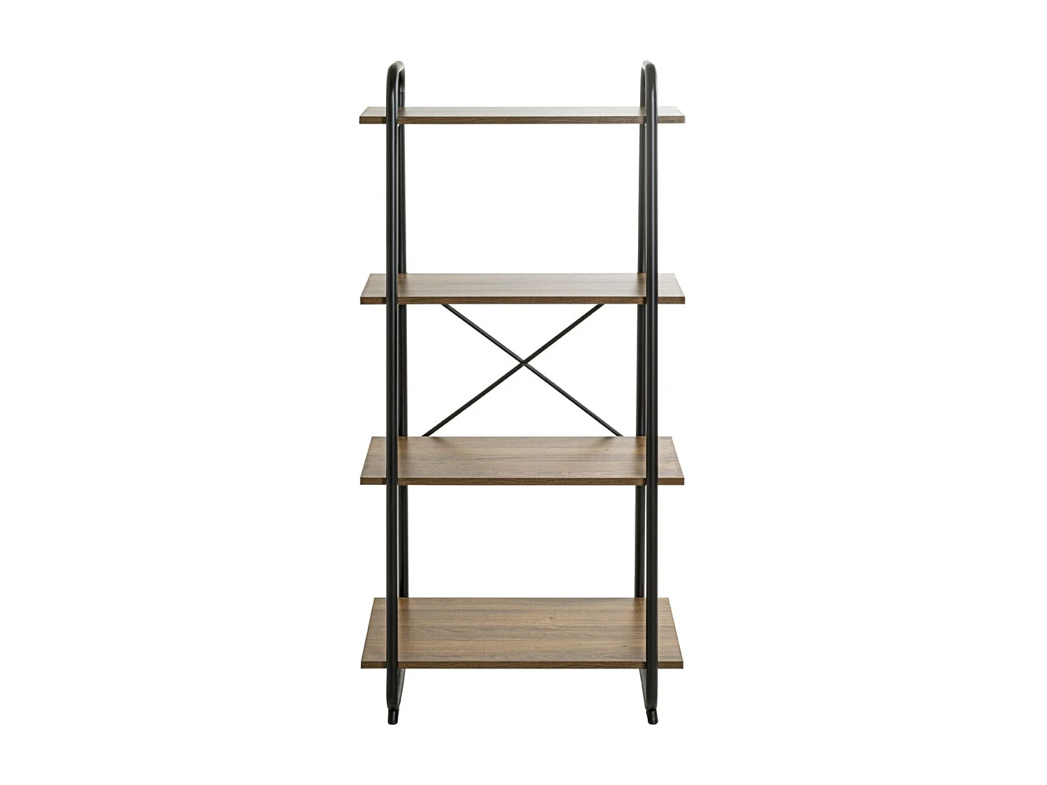 Étagère 4 Niveaux "Slovako" 128cm Noir & Chêne