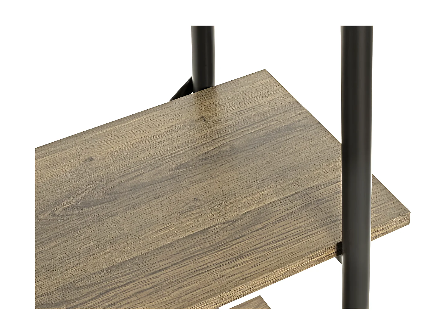 Étagère 4 Niveaux "Slovako" 128cm Noir & Chêne