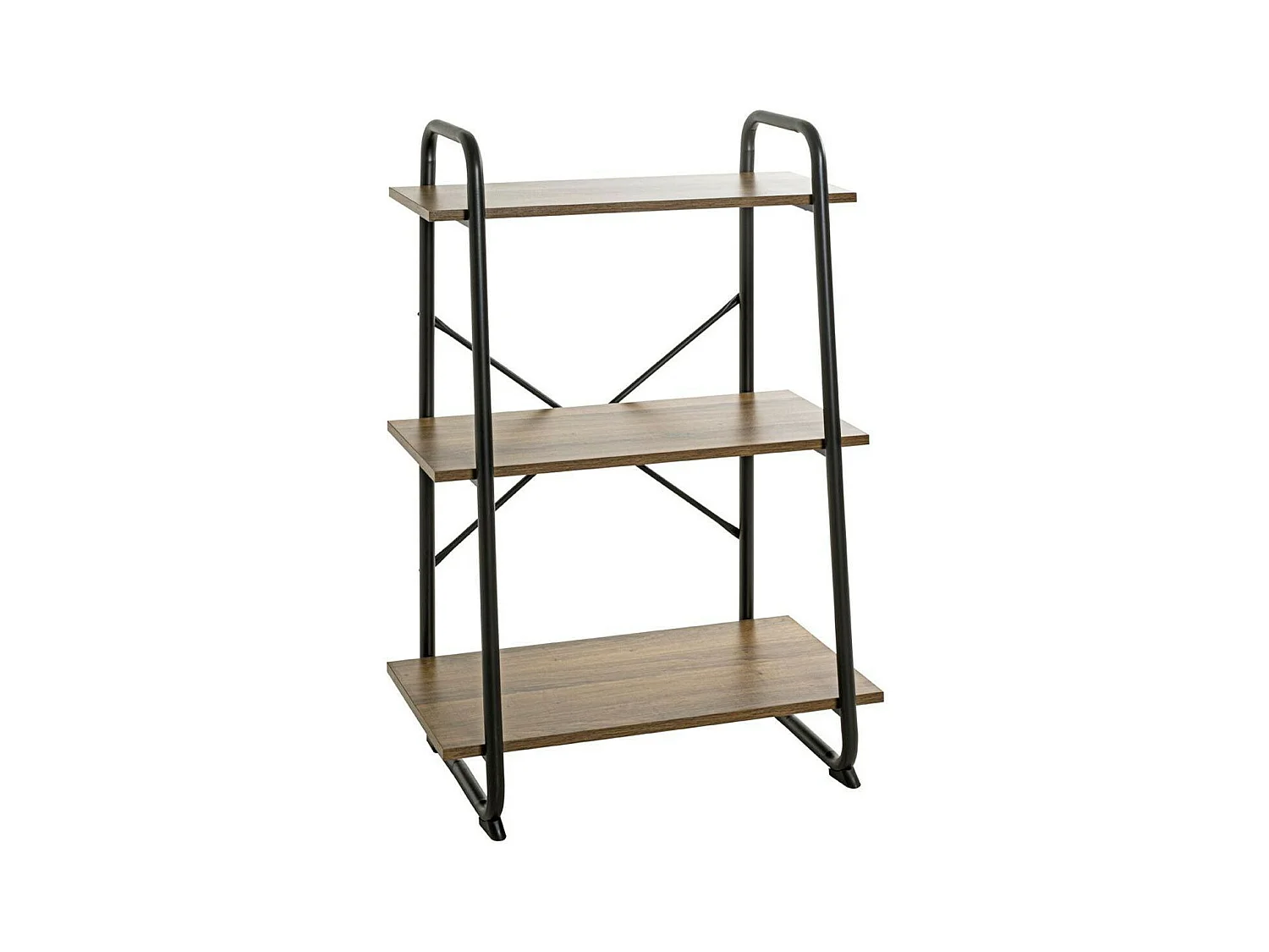 Étagère 3 Niveaux "Slovako" 93cm Noir & Chêne