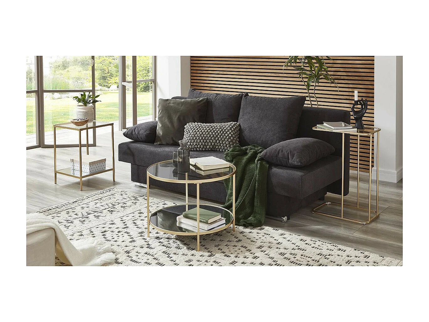 Table d'Appoint Carrée Design "Timana" 55cm Or