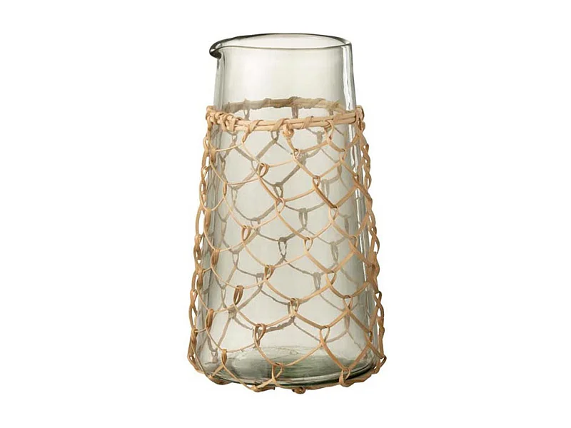 Carafe Design "Tricot" 20cm Transparent & Naturel