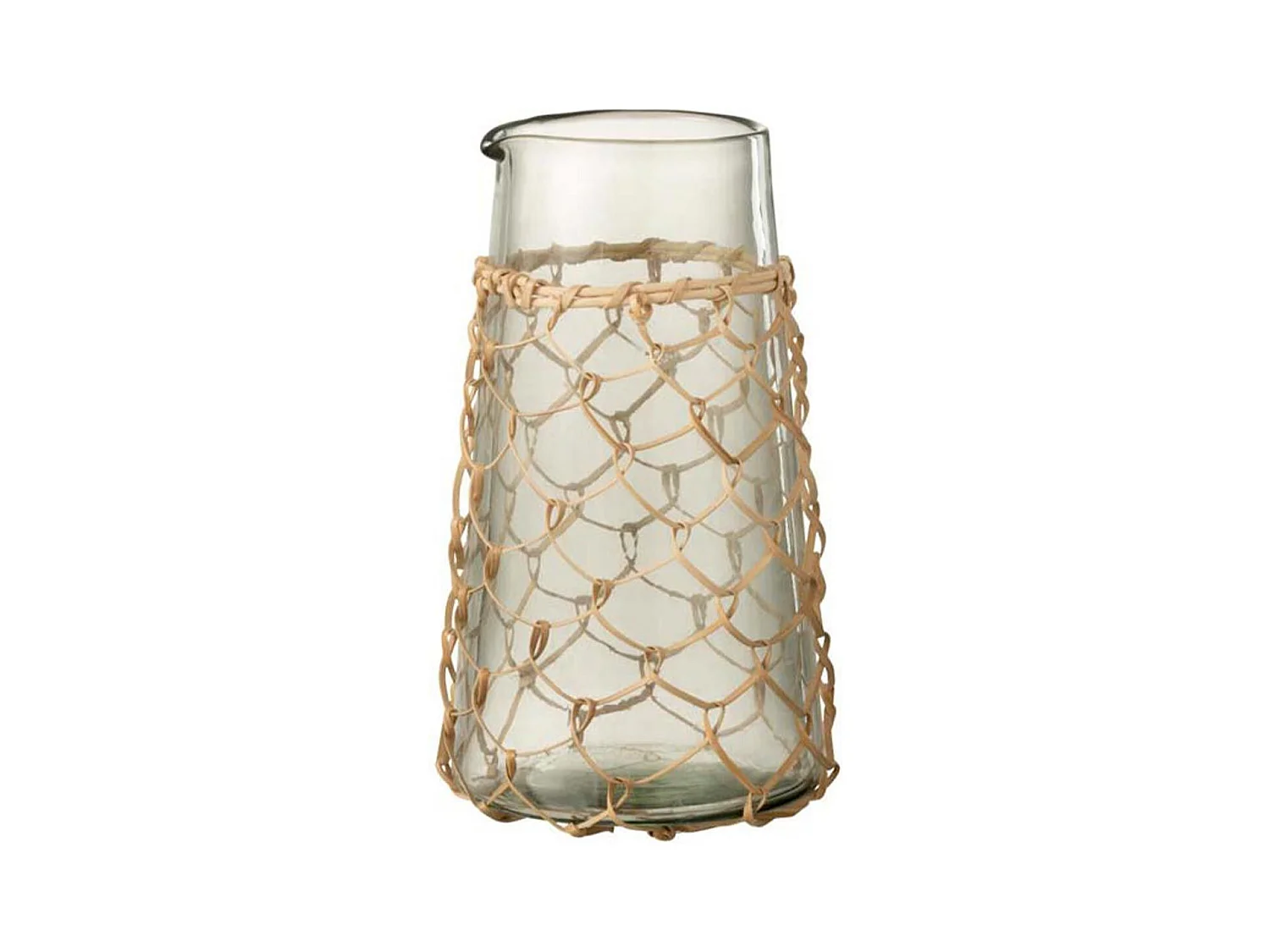 Carafe Design "Tricot" 20cm Transparent & Naturel