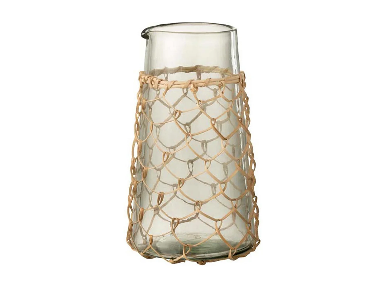 Carafe Design "Tricot" 20cm Transparent & Naturel