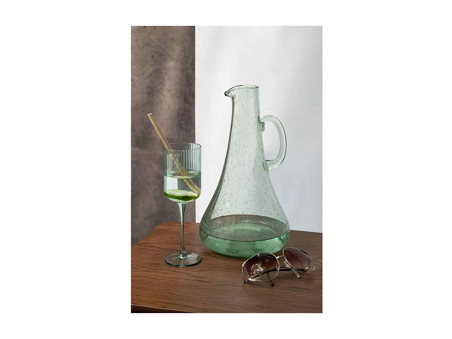 Carafe Design en Verre "Thelma" 34cm Vert
