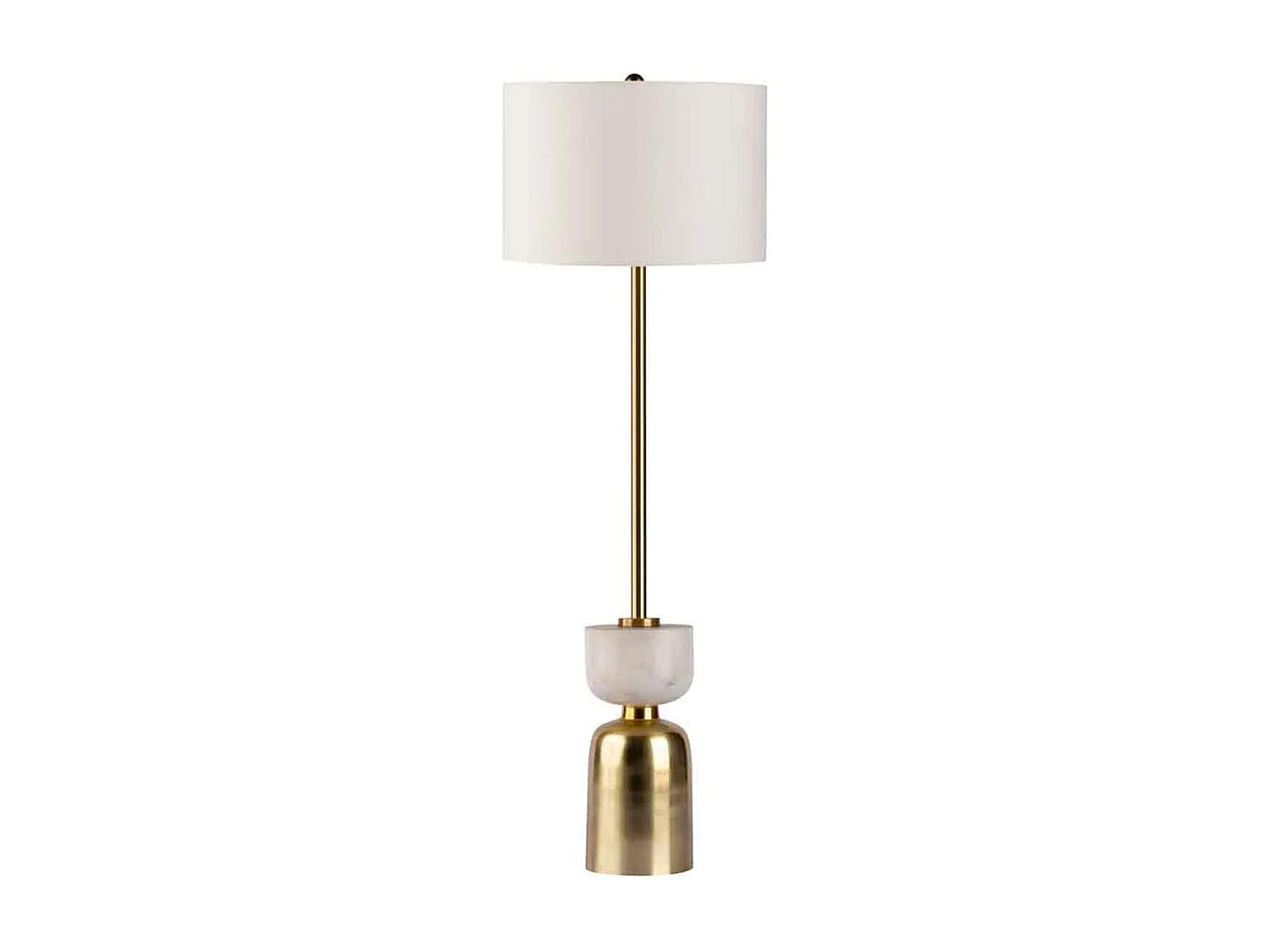 Lampadaire Rond Design "Ceres" 127cm Blanc & Or